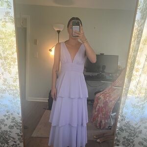 Lulu's Lavender Tiered Maxi Dress